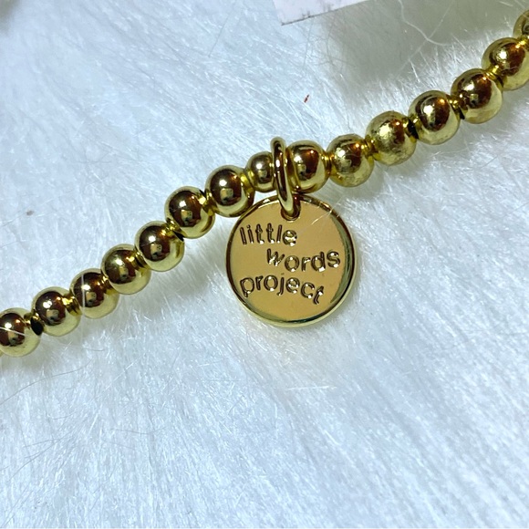 NWT Little Words Project 14k Gold Waterproof ‘You Got This’ Beaded Bracelet S/M - Picture 6 of 16